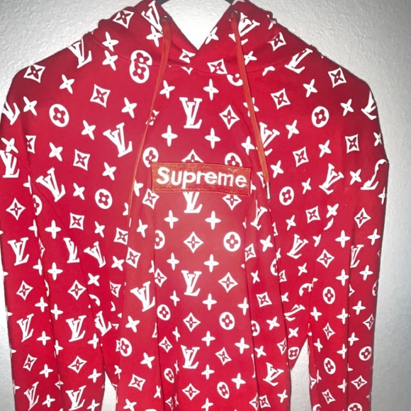 Supreme Louis Vuitton red hoodie - Picture 3 of 3